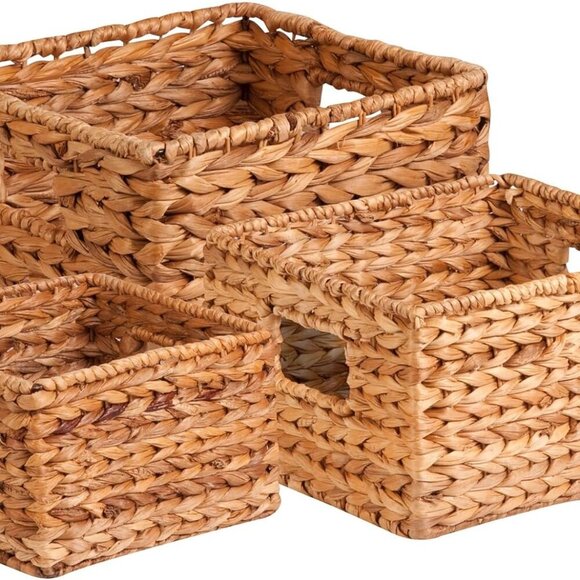 Natural Wicker Storage Baskets Perfect For Organizing Storage and Gifts Mult
